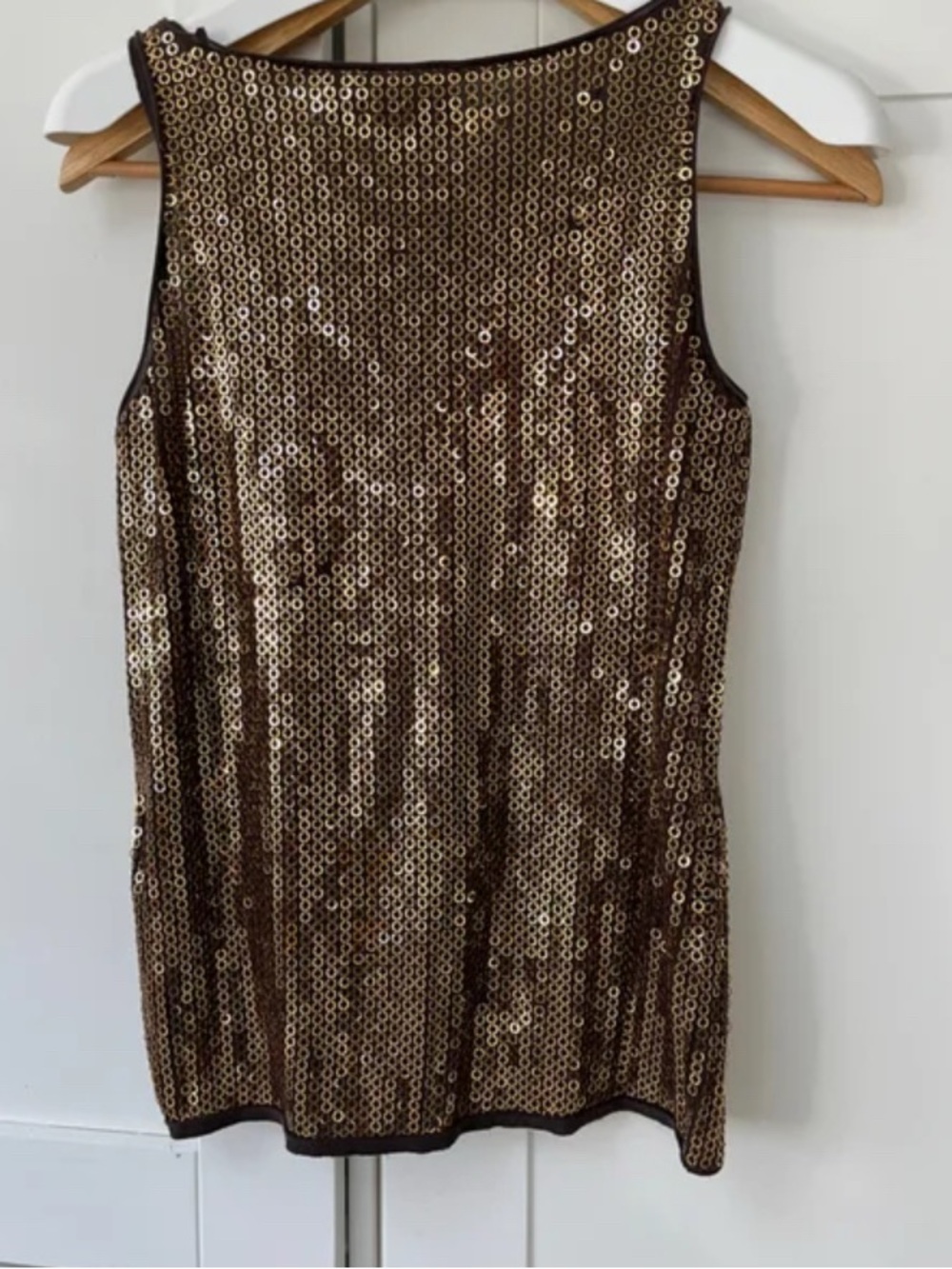 Tory Burch Gold Sequin Scoop Neck Tank size 0 - Picture 2 of 4